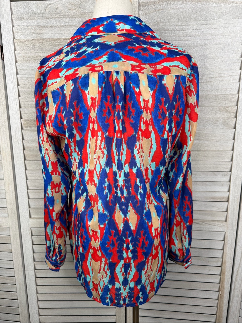 JONES NY (Signature) Women's Silky Ikat Print Pajama Set Multicolor-Small - Picture 5 of 5